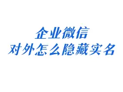 Descargar video: 企业微信想要隐藏实名？怎么把实名改成别名呢？