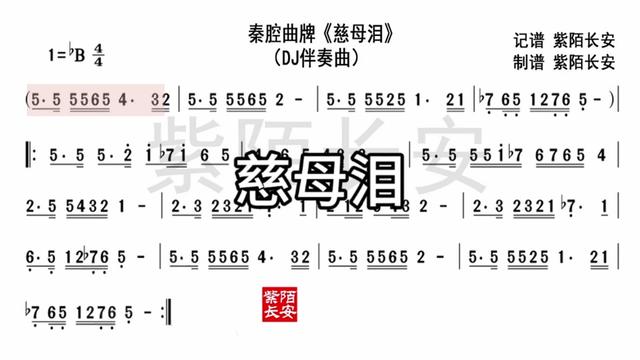 秦腔经典曲牌《慈母泪》dj伴奏曲