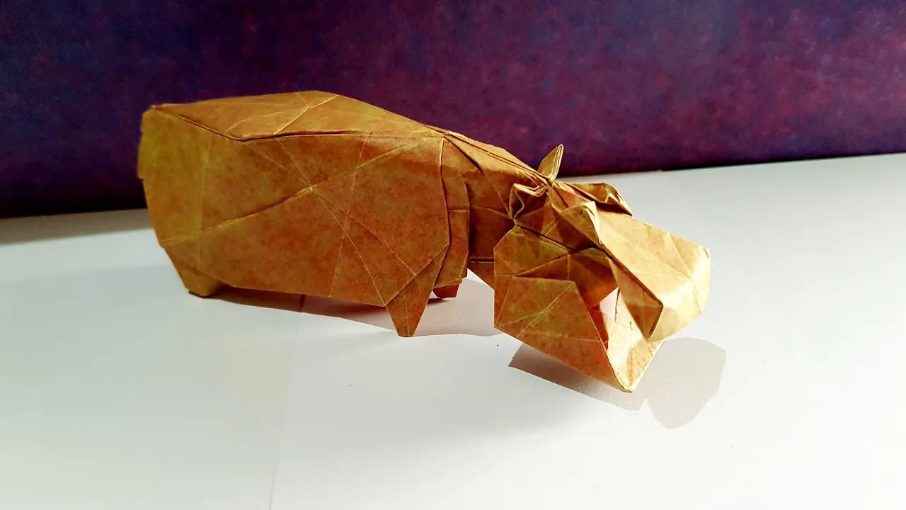 【ouwen tjen】河马折纸教程origami hippopotamus