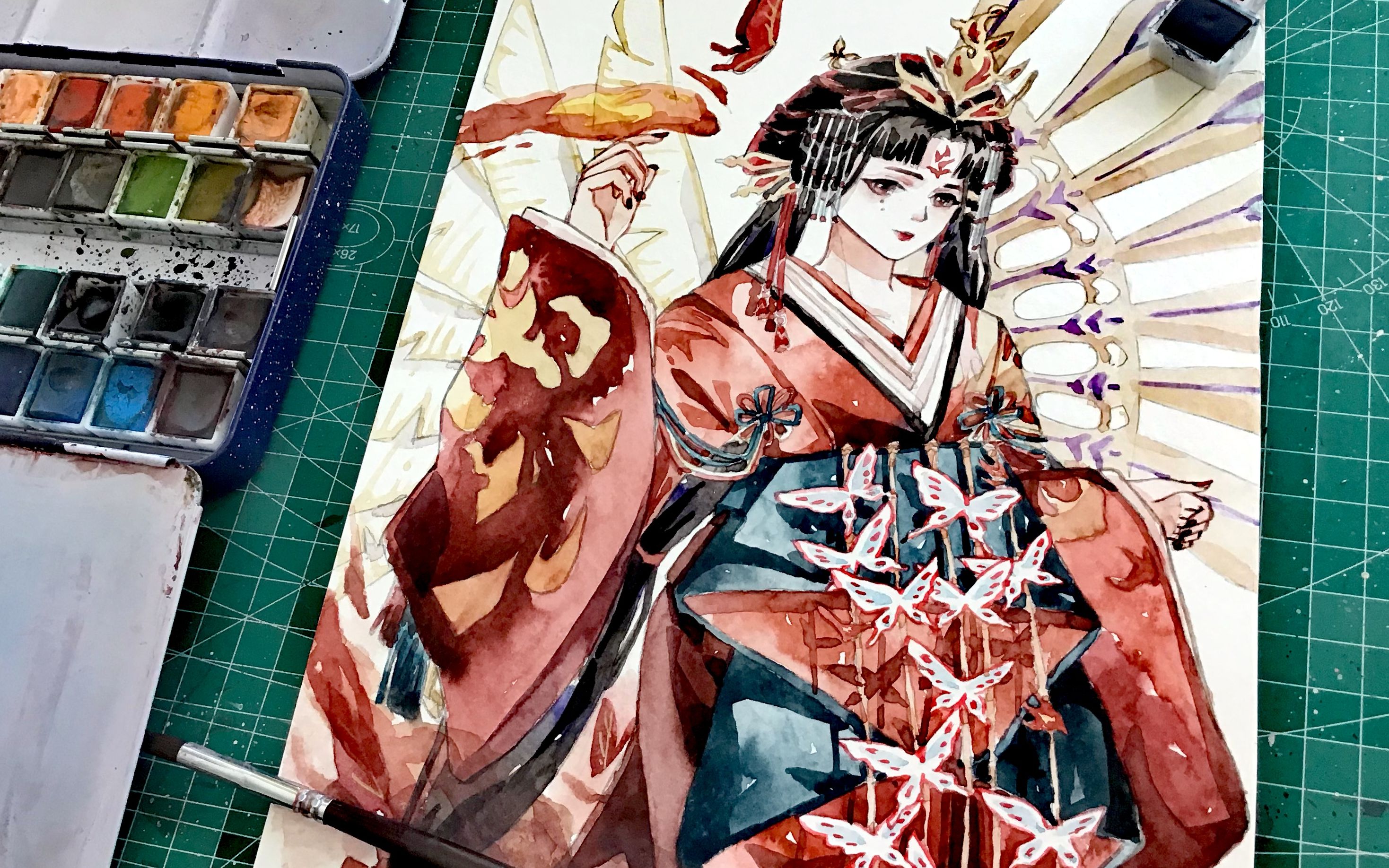 【水彩同人】不知火水彩过程