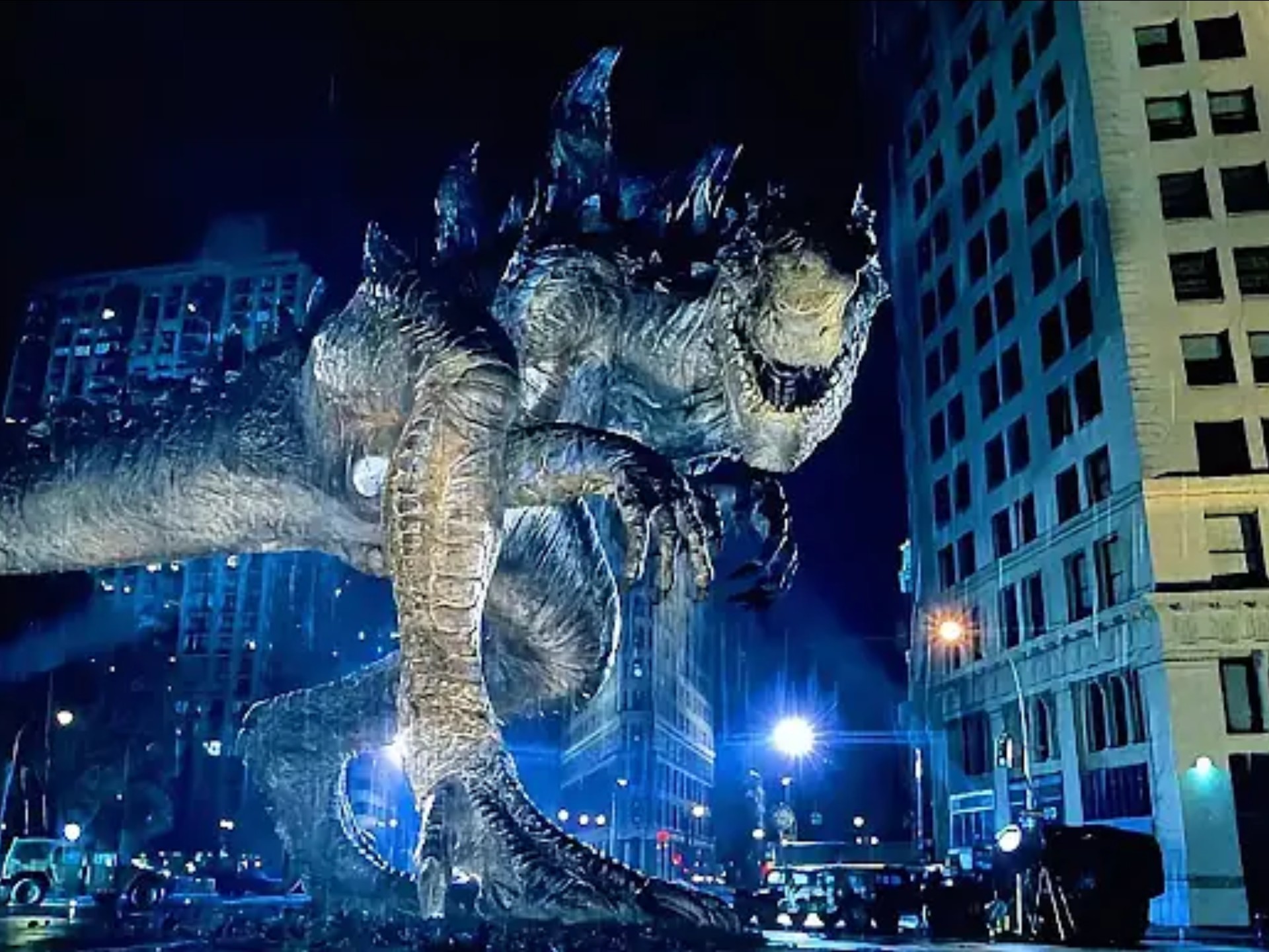 98版哥斯拉踏平纽约,因核辐射发生变异,闯入人类城市繁衍!