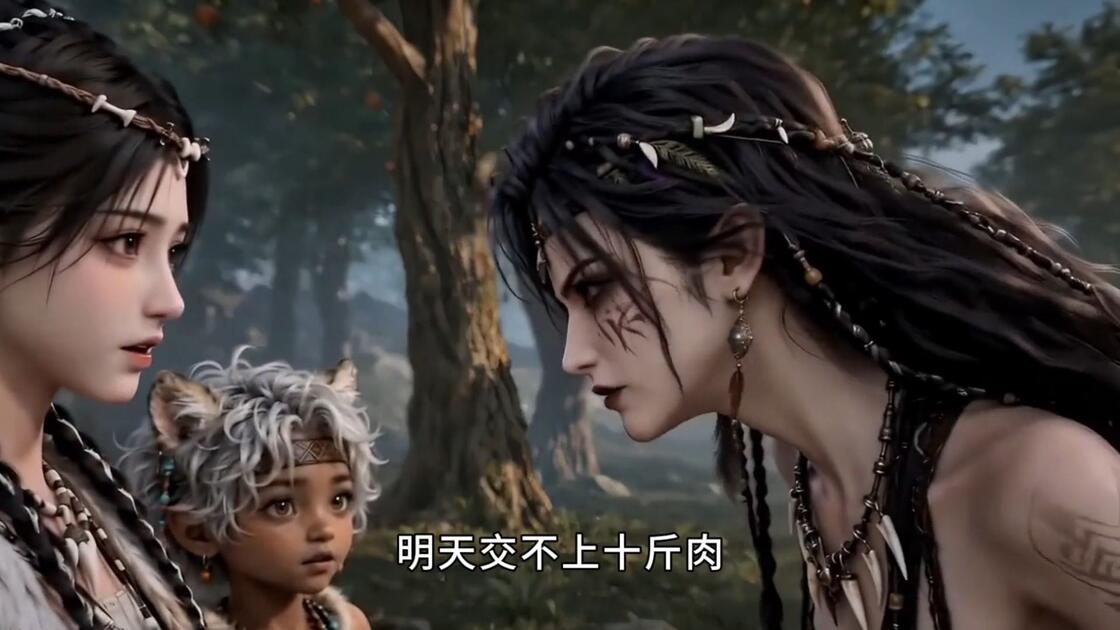 穿越兽人世界,养个白虎当兽王&穿越兽人世界养个白虎当兽王(119集)AI短剧