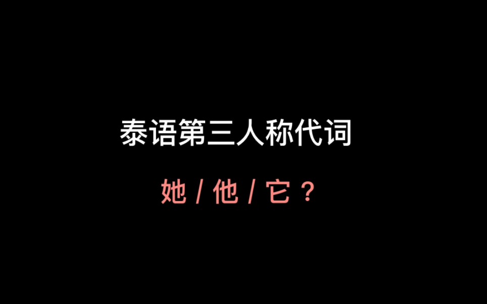 泰语第三人称代词,他?她?它?哔哩哔哩bilibili