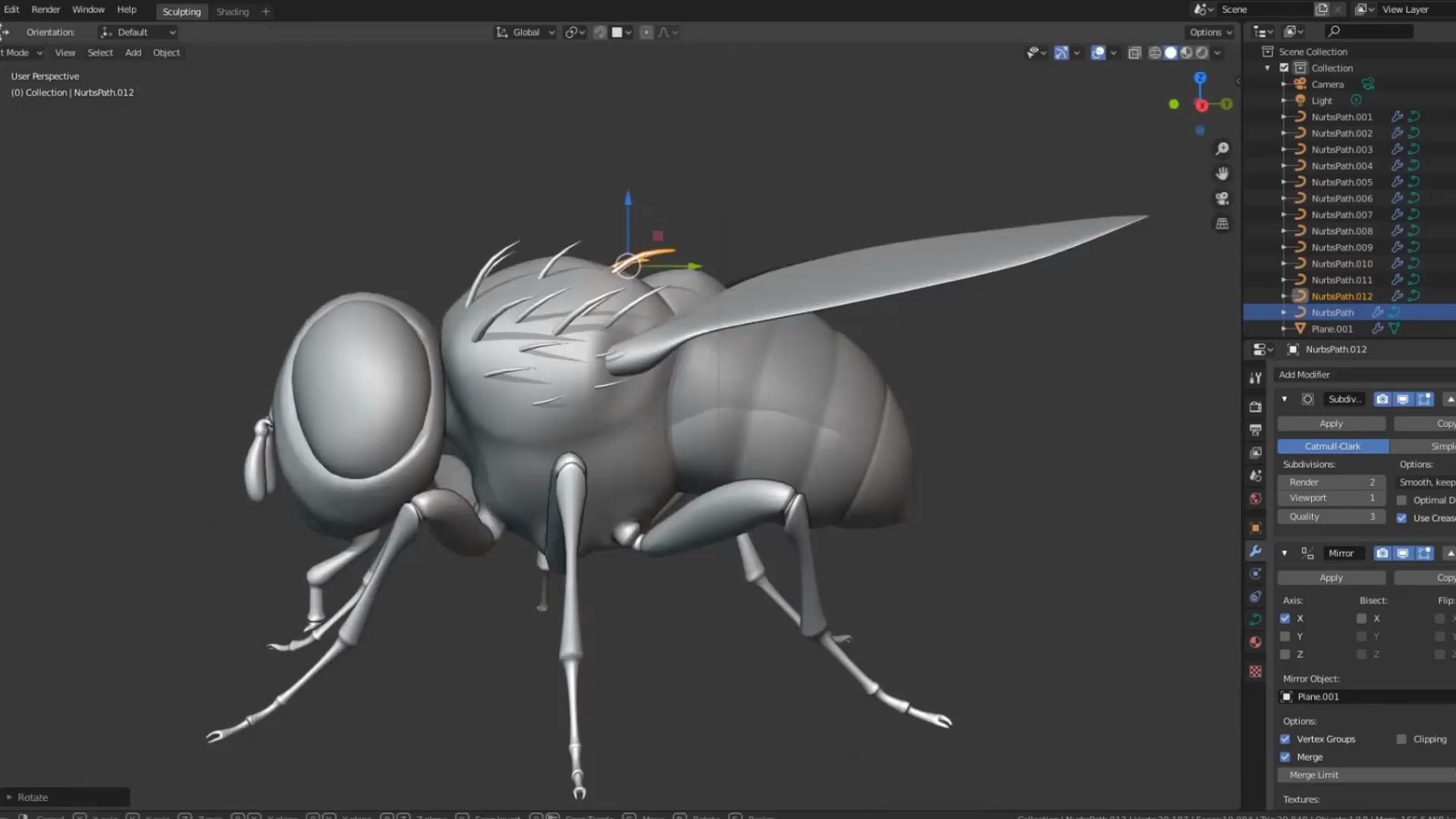 【3d建模】零基础小白一学就会的,3d模型制作苍蝇,会了吗(2)