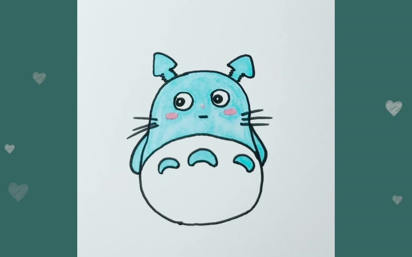 简笔画教程6-龙猫简笔画