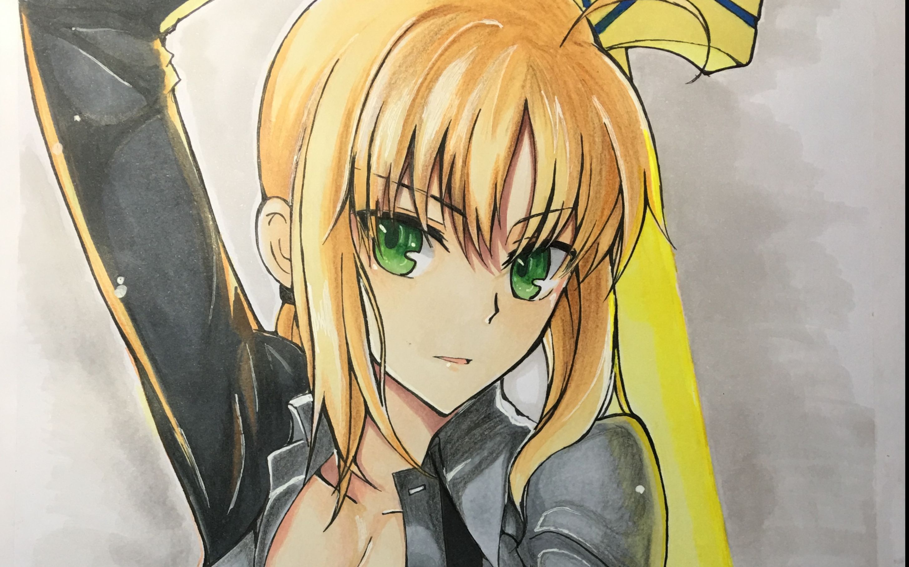 【马克笔手绘上色】来一只色气满满的saber【第二弹】