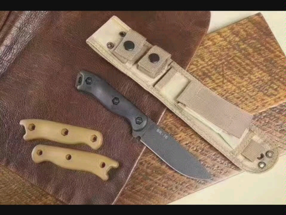 ka-bar 美国卡巴 becker bk16 drop point战斗直刀