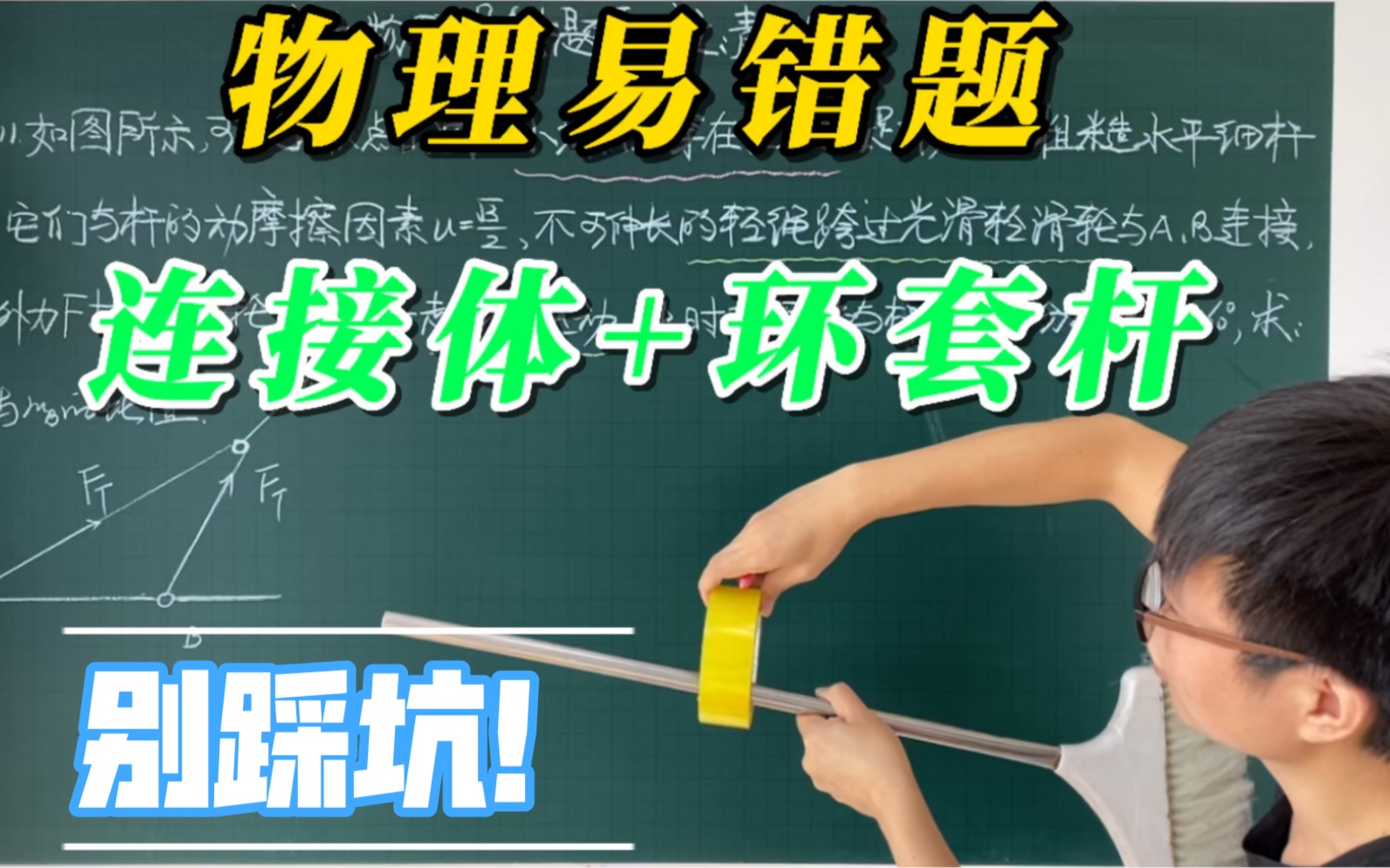 [图]《高中物理易错题系列》之受力分析：环套杆+连接体，别踩坑！一道特别考察受力基础的易错题