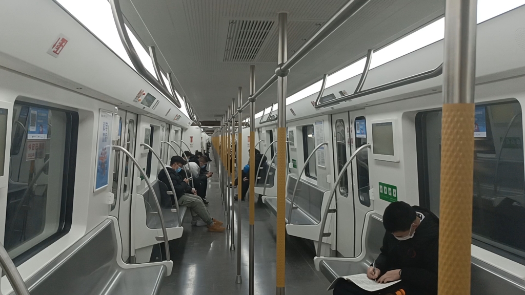 武汉地铁3号线市民之家一宏图大道二期增购列车c43车内展望(往宏图