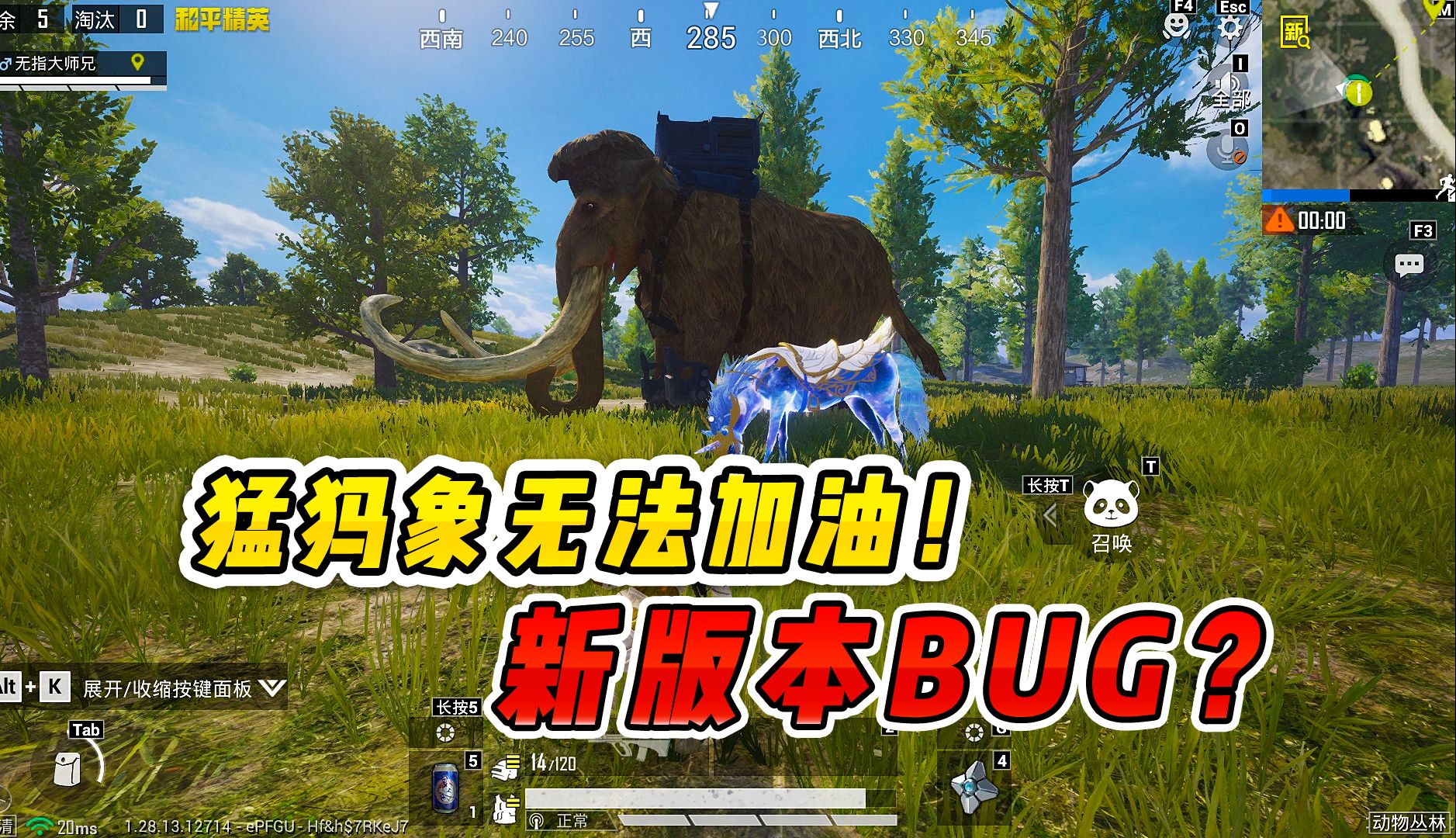 猛犸象竟无法加油!难道是新版本BUG?哔哩哔哩bilibili和平精英