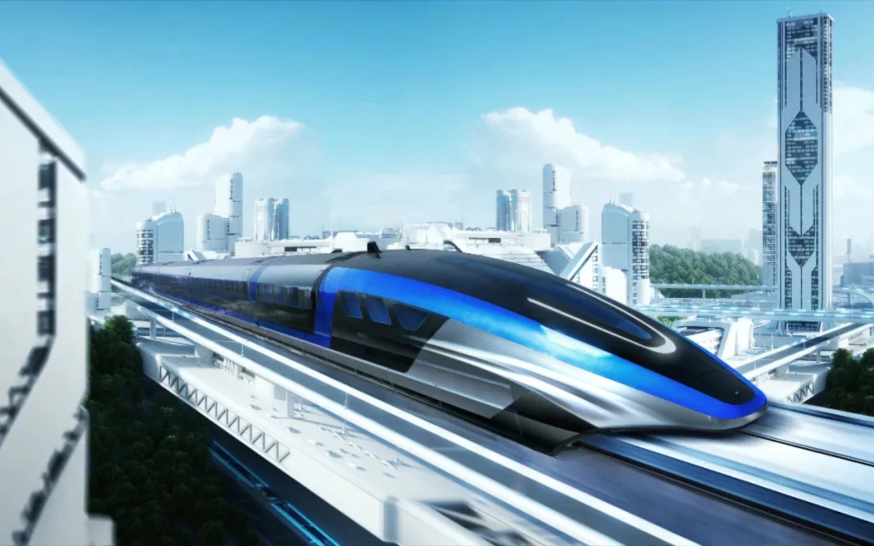 4k 贴地飞行 时速600公里!中国中车高速磁浮交通系统
