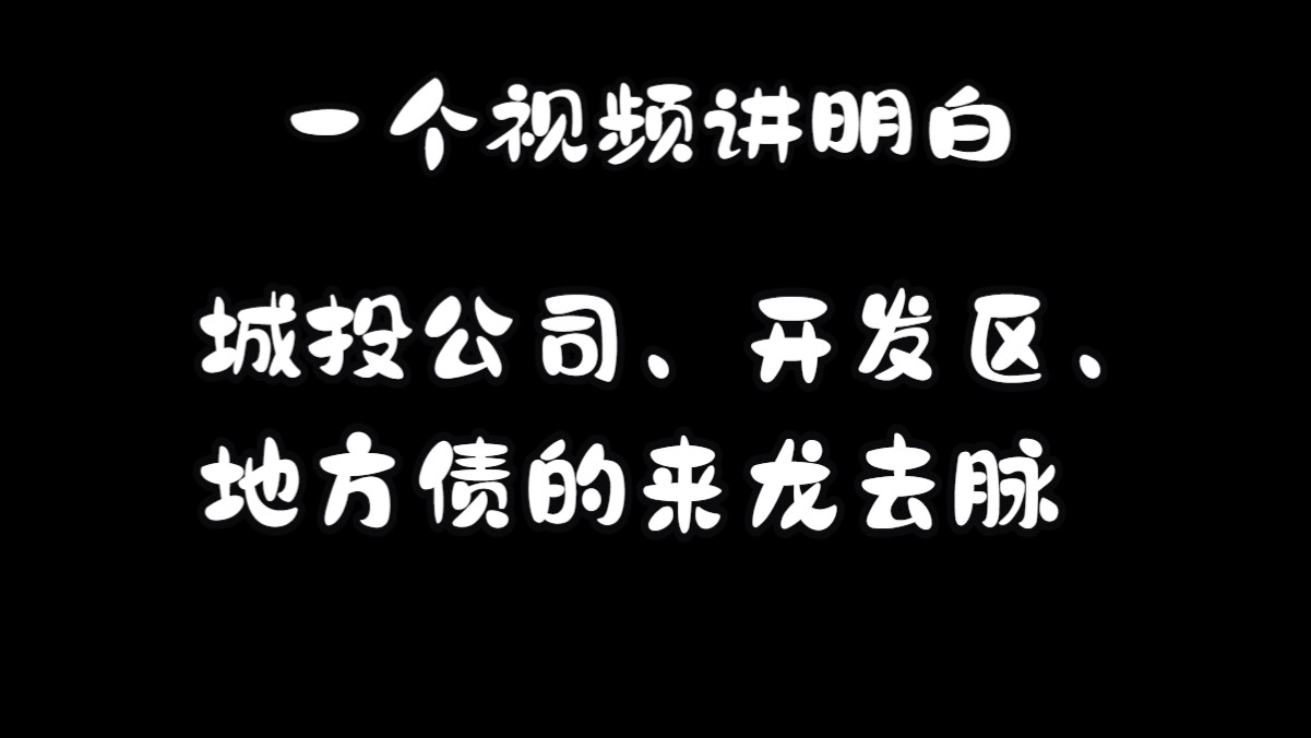 一个视频讲明白城投公司、地方债、开发区的来龙去脉哔哩哔哩bilibili