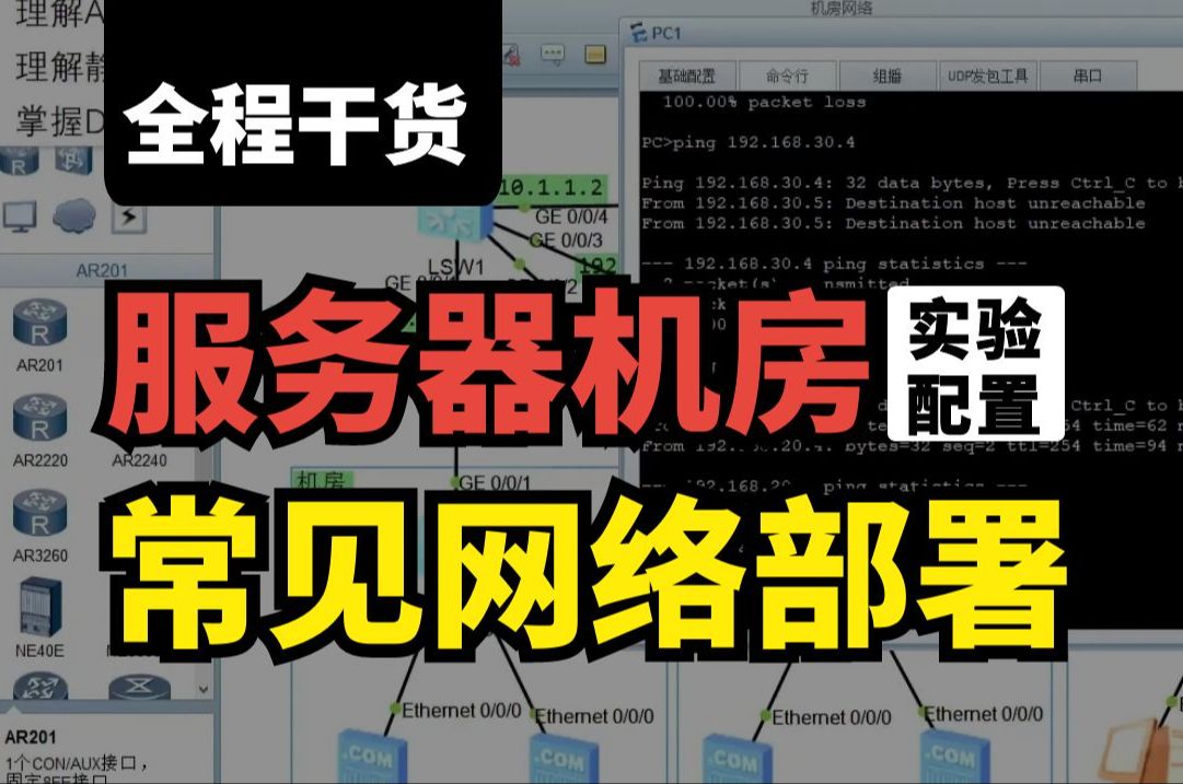 【学完直接上岗】90分钟搞定常见服务器机房网络部署,手把手教你学会vlan划分丨ACL安全控制丨静态路由丨DNS配置规律,ICT网络工程师们一定要会!...