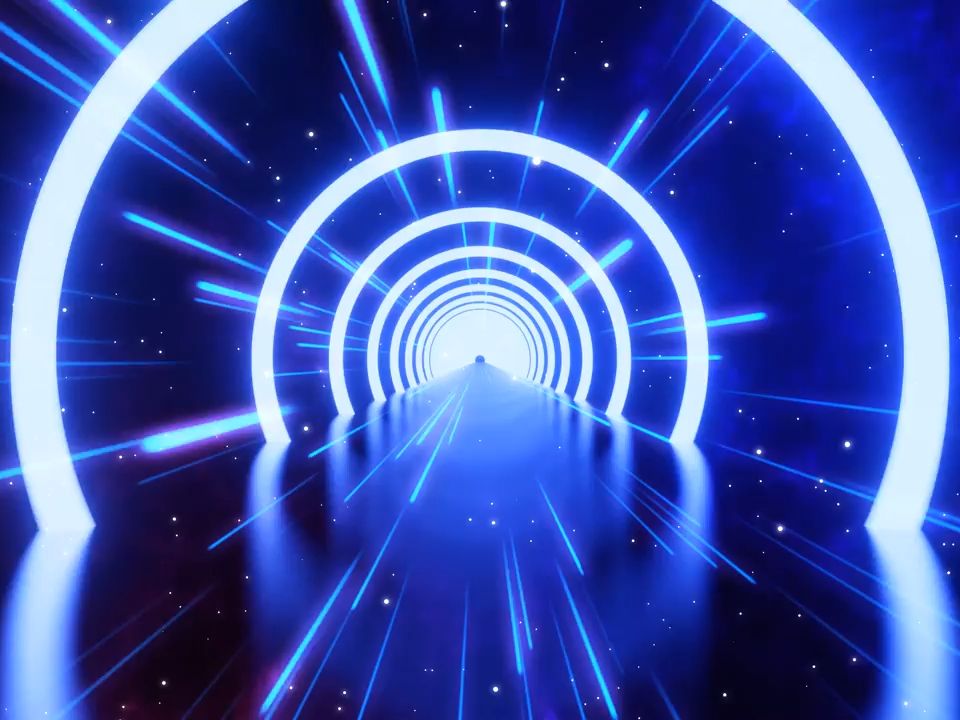 4k画质蓝色光线流行时尚舞蹈美台酒吧ktv直播走秀晚会led大屏背景高清