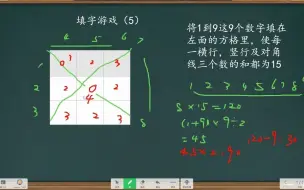 如何把9宫格里的数横竖斜行三个数的和全相等难倒无数大家生家长