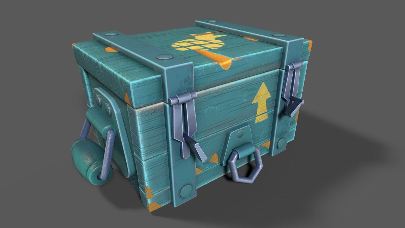 【3dmax建模】游戏道具箱子模型制作,适合新手练习的道具案例