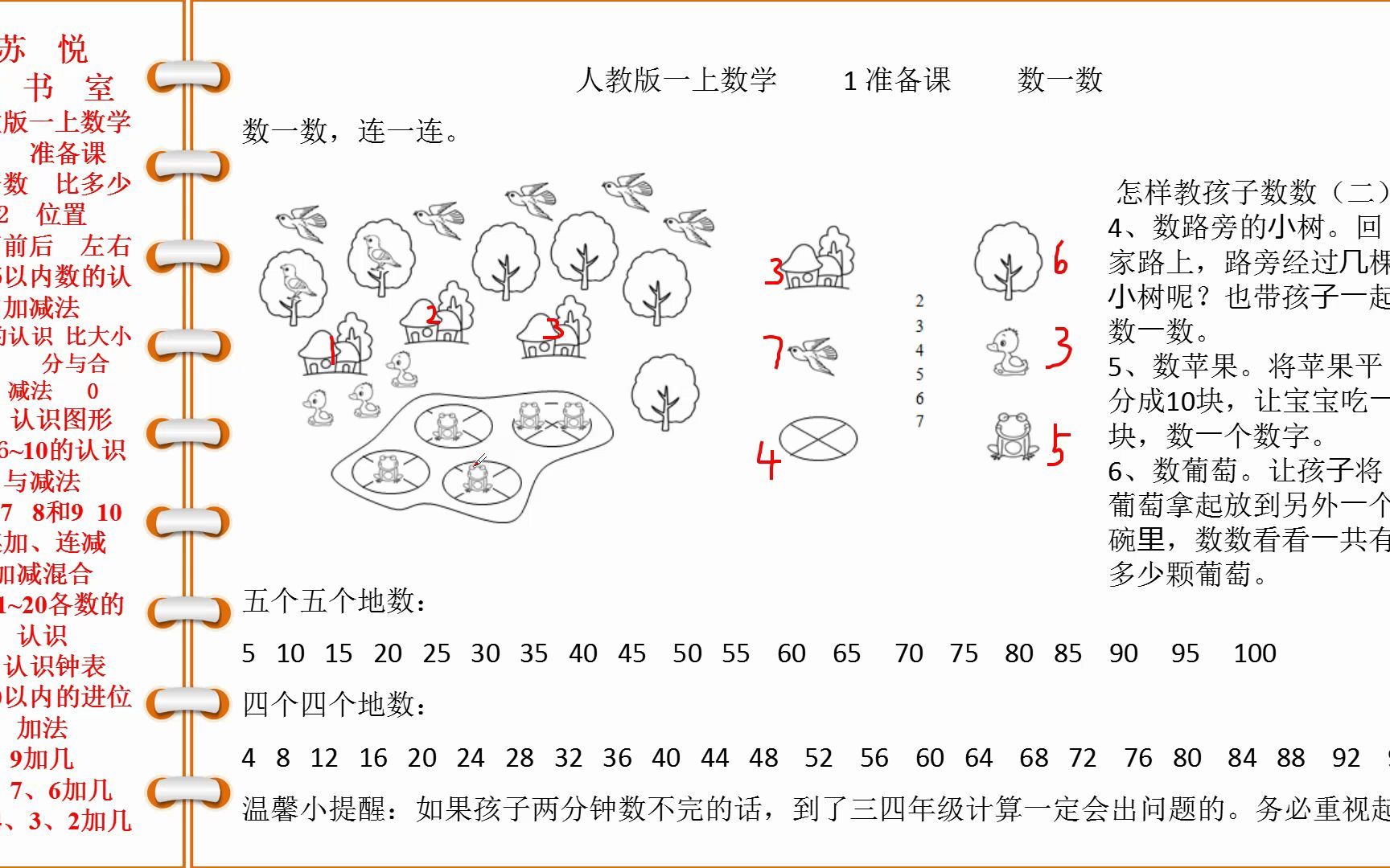 人教版一上数学 1准备课 数一数03哔哩哔哩bilibili