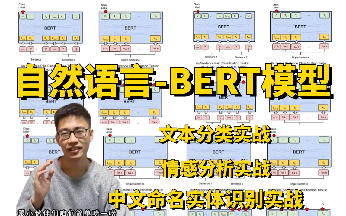 自然语言处理BERT模型实战教程:基于BERT模型的文本分类、感分析及中文命名实体识别实战教程!真的通俗易懂!(人工智能、深度学习、机器学习、...