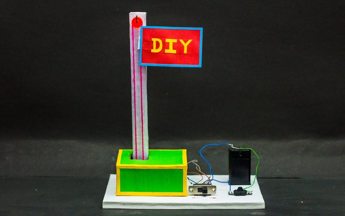 奇趣手工,制作迷你自动升旗装置哔哩哔哩bilibili