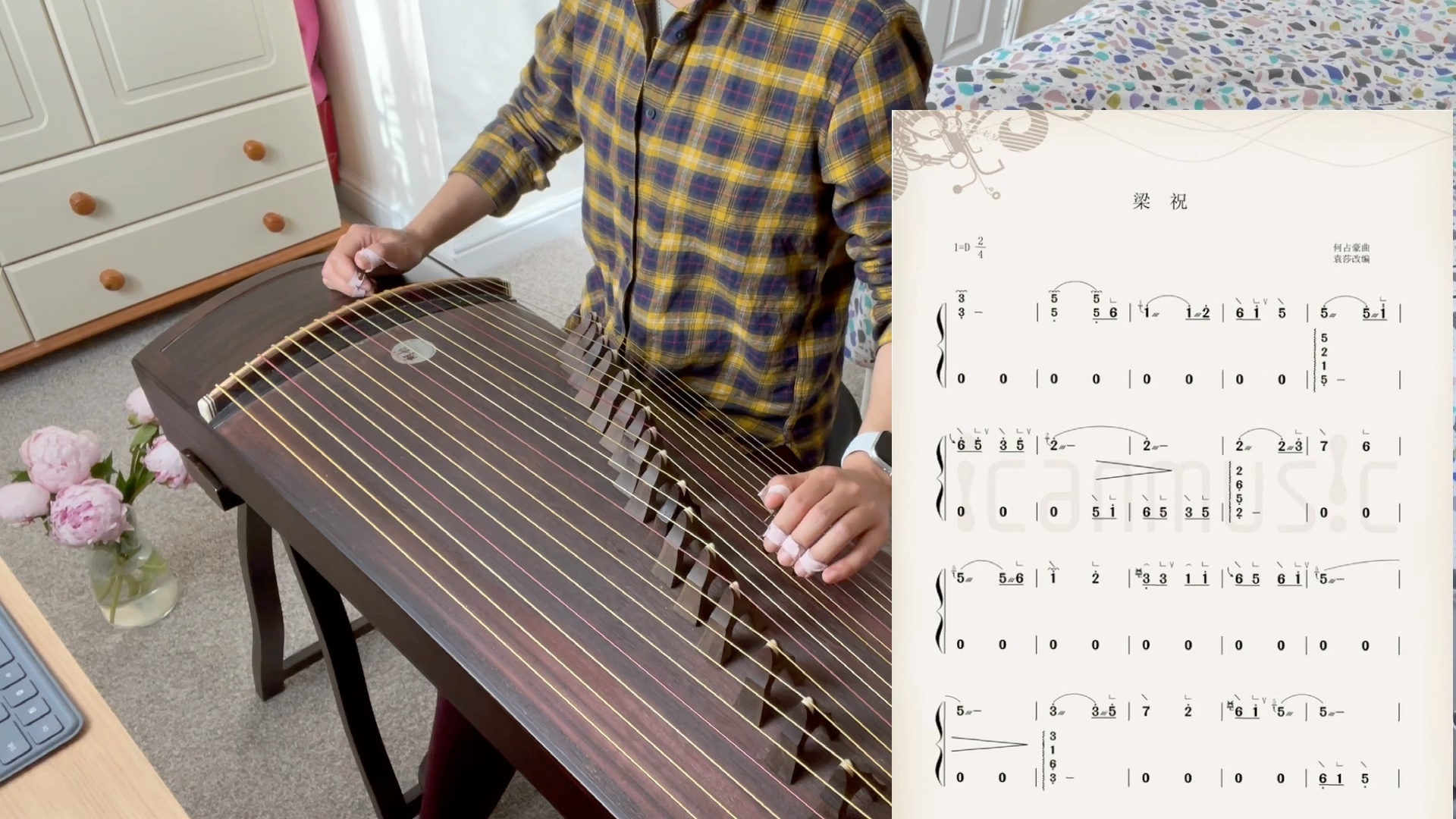 【古筝经典名曲】《梁祝》袁莎老师配乐版