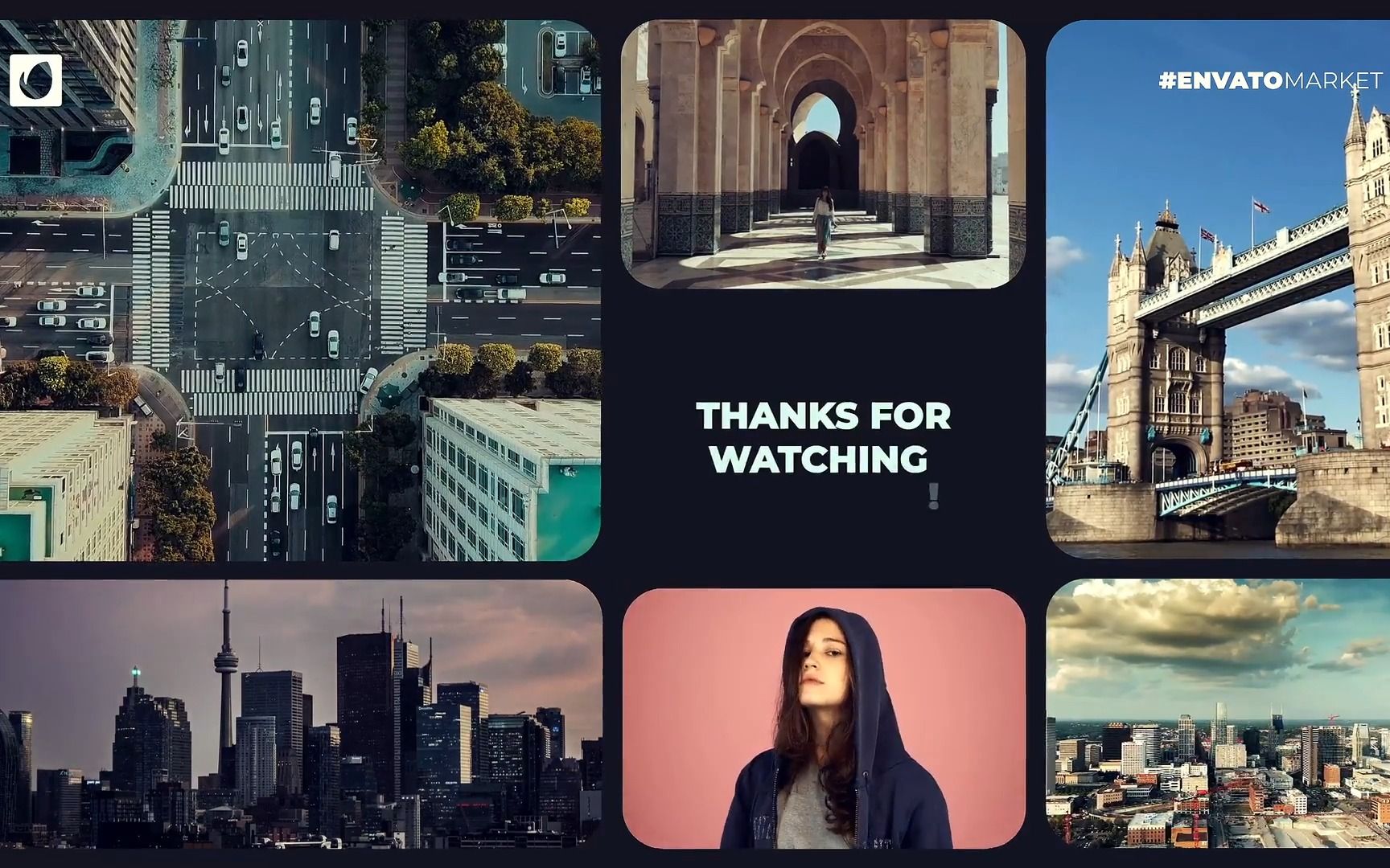 ae模板|创意多屏旅行花絮拍摄摄影展示作品集开场视频展示