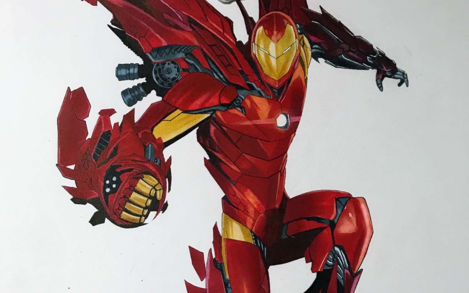 马克笔手绘高质感钢铁侠