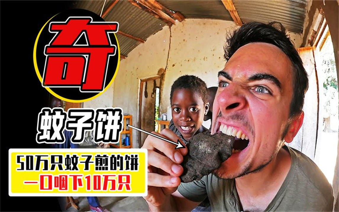 非洲蚊子饼你敢吃吗?50万只蚊子摊成饼,一口就咽下10万只蚊子!