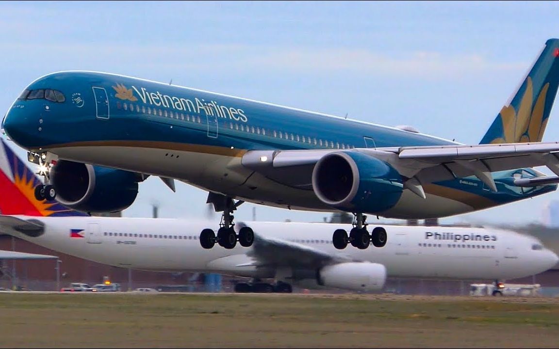 【1080p】如丝般顺滑的降落-a350 787 777-墨尔本机场_哔哩哔哩_bili