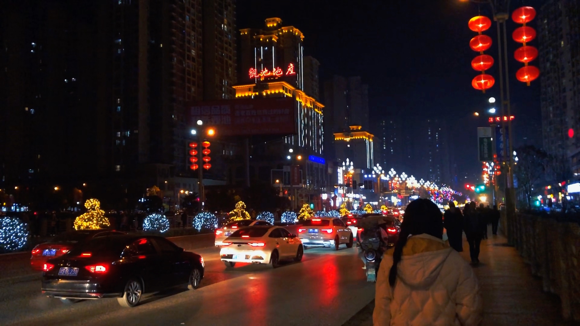 夜景人物背影 夜晚車流 人物行走 傷感emo文案 拍攝視頻素材 #人物