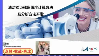 清洁验证残留限度计算与分析方法开发