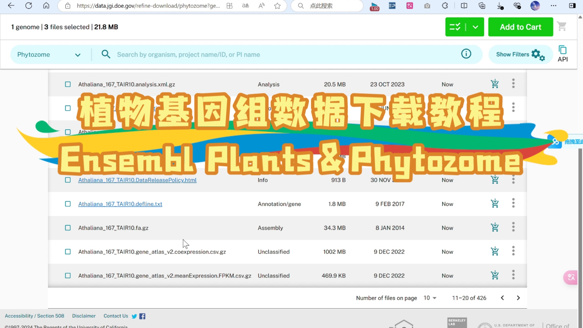 植物基因组数据下载教程#Ensembl Plants#phytozome哔哩哔哩bilibili