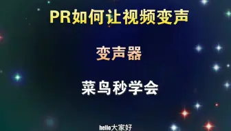 PR如何让视频变声，菜鸟2分钟就能学会，PR变声器