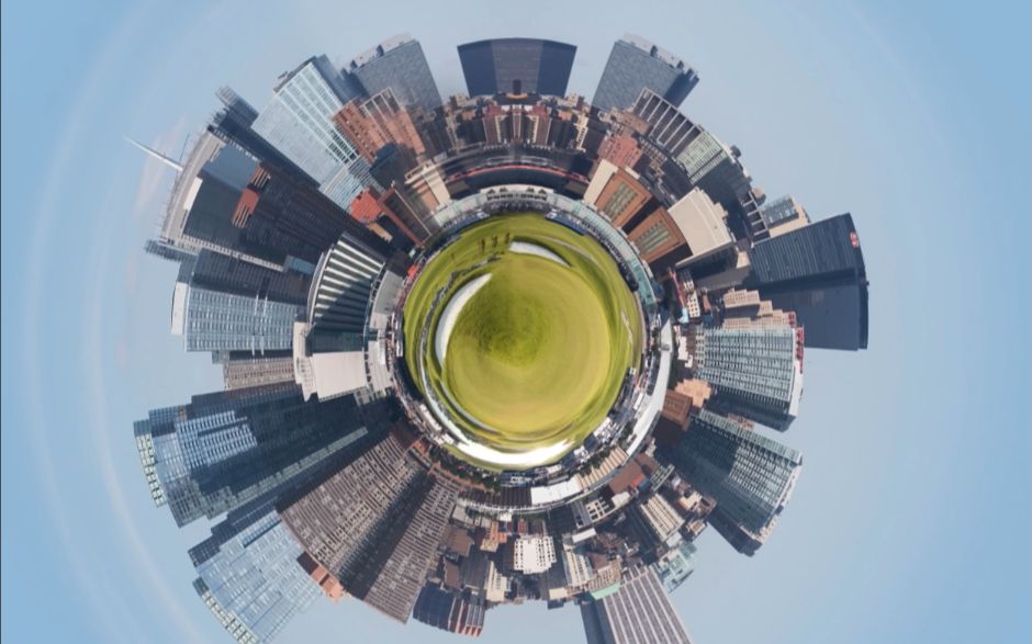 ps教程360度城市极坐标效果全景篇