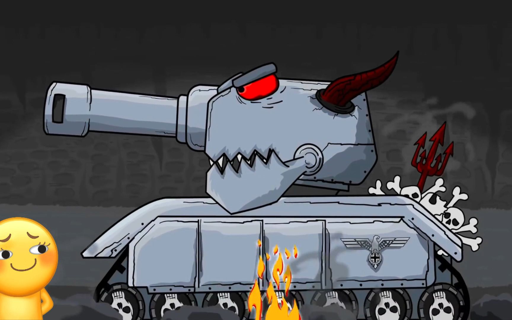 坦克动画苏联小坦克被困在秘密基地利维坦怪兽在看门把守mp4