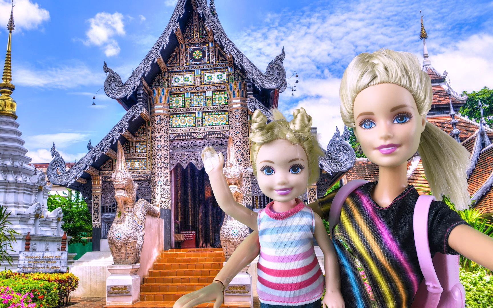 芭比娃娃度假玩具!芭比和妹妹skipper在泰国游玩