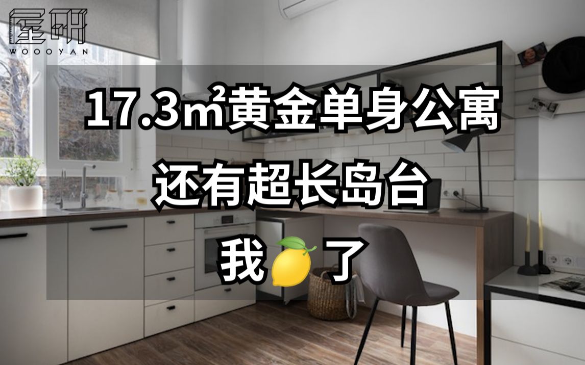 17.3㎡的单身公寓,竟有这么长的岛台?我酸了!丨屋研旅行家哔哩哔哩bilibili