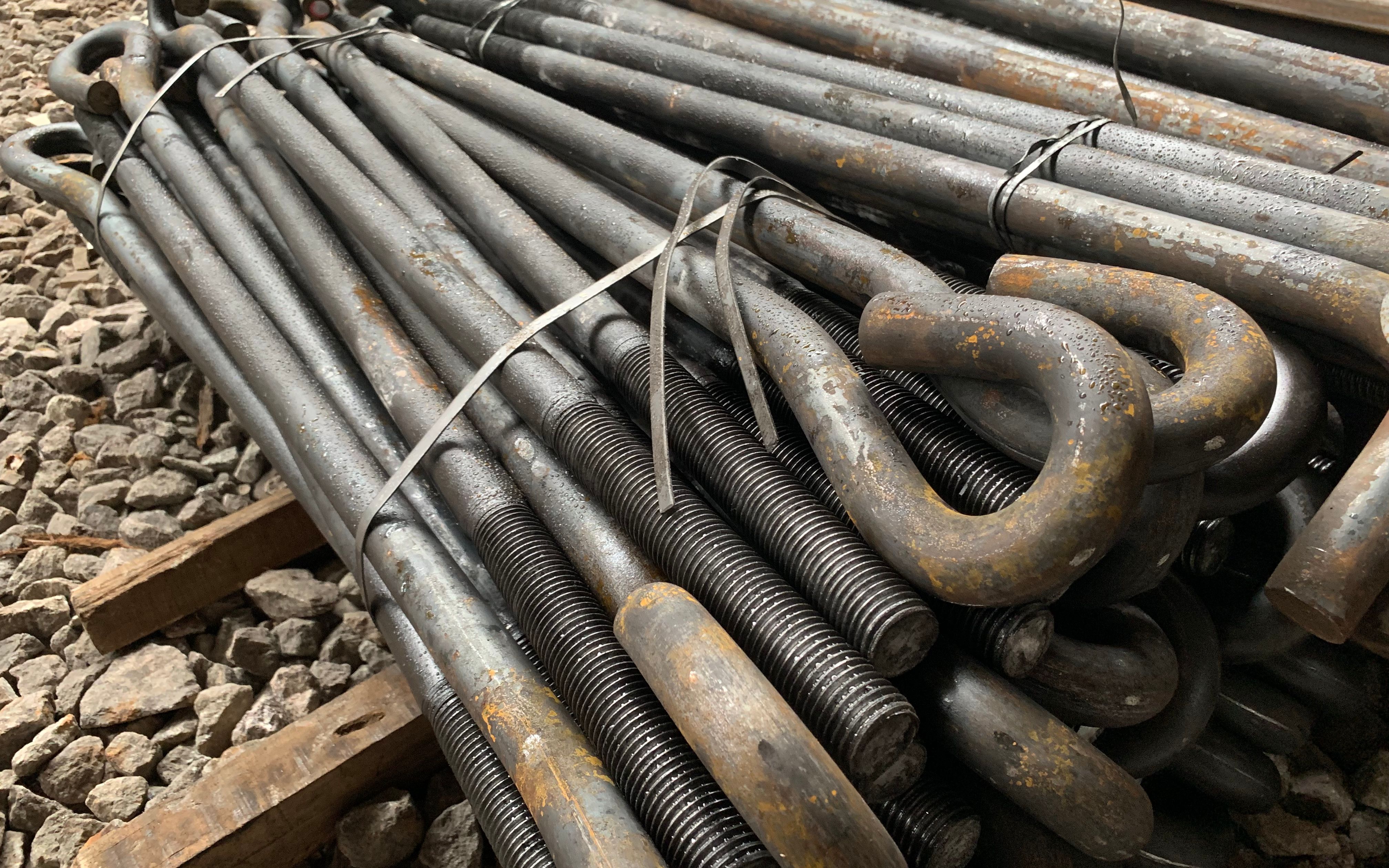 q345焊接地脚螺栓-钢结构预埋土建螺丝-1米长l型m30螺杆