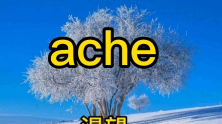 熟词生义 ache哔哩哔哩bilibili