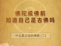 Download Video: 佛陀成佛前知道自己是古佛吗？主题一：什么是正信的佛教（二）