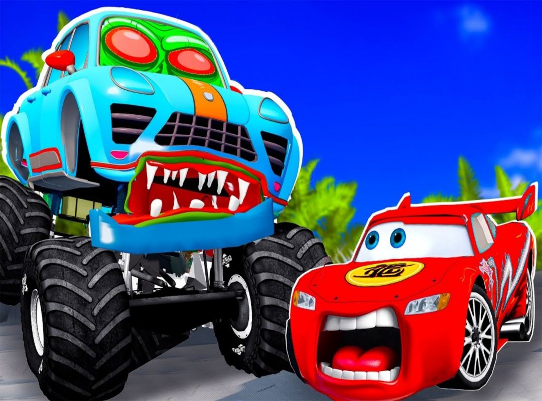 儿童动画:闪电麦昆激战变异怪兽卡车,激情碰撞谁能笑到最后?