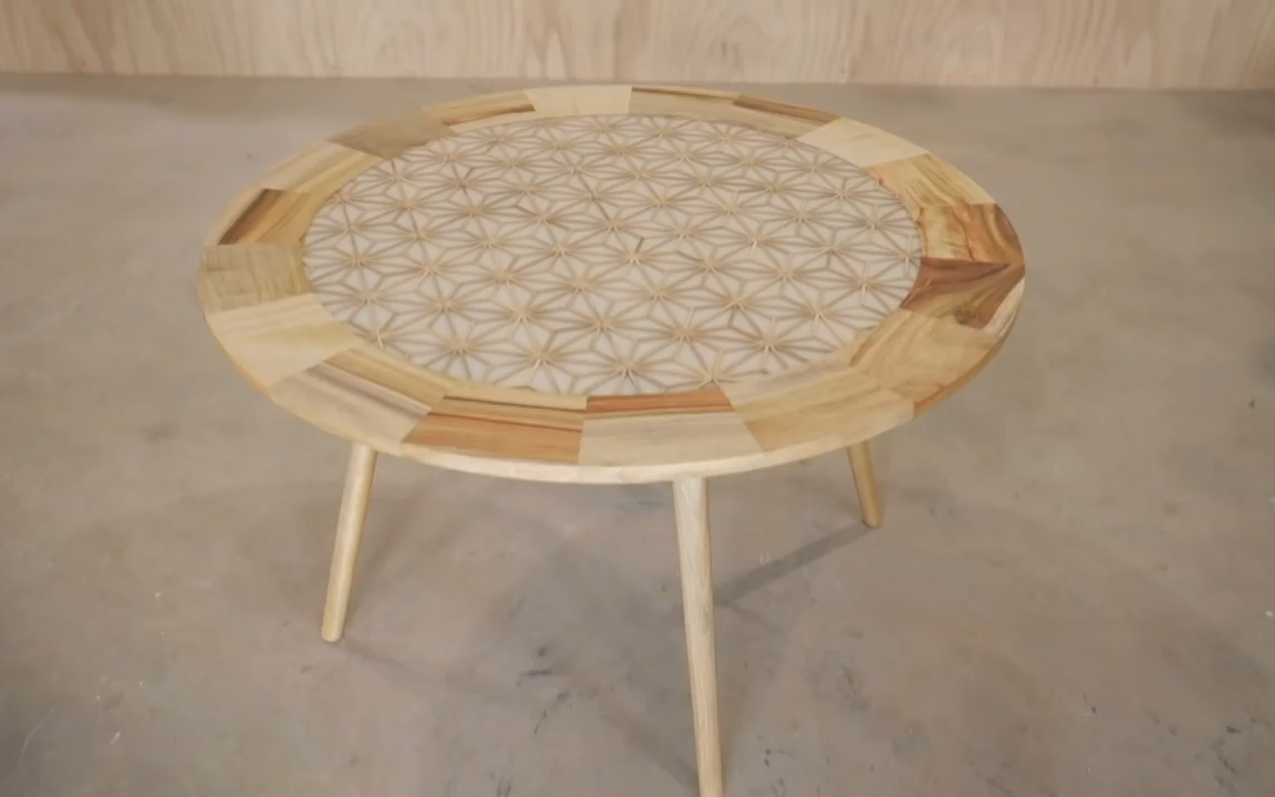 运用组子做的茶几(木工家具)