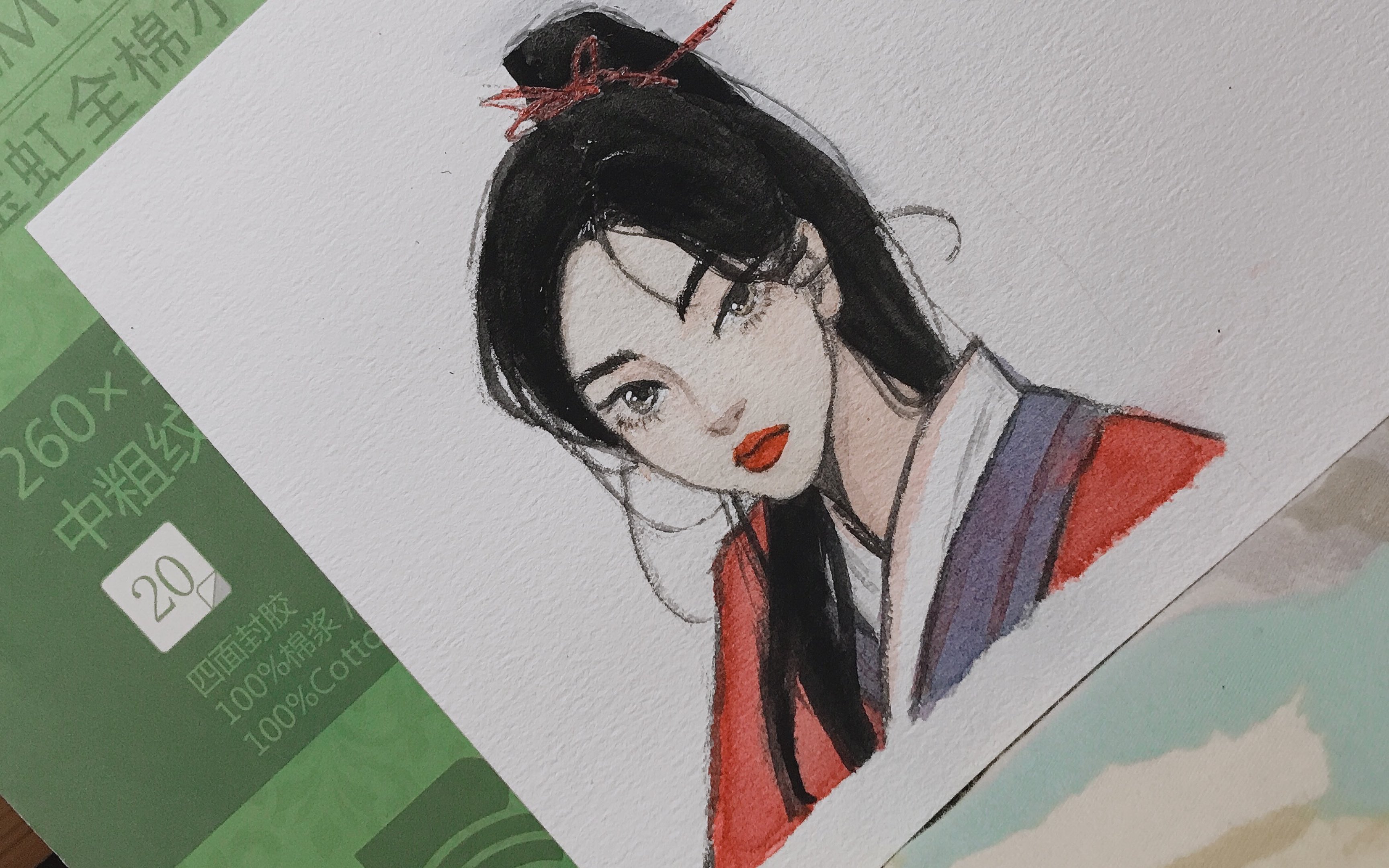 【水彩】差点翻车的花木兰 临摹阿莘