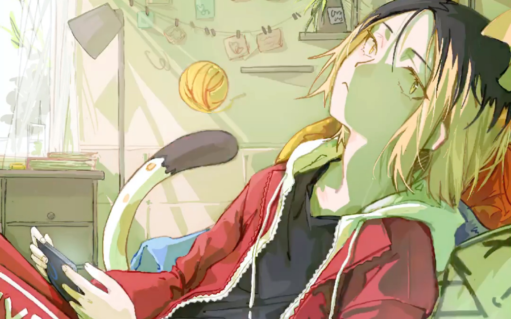 【绘画过程/孤爪研磨】春日.