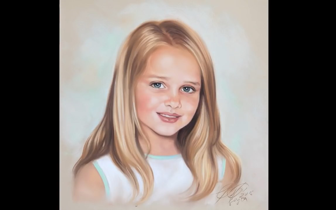 【色粉肖像】-金发小姑娘肖像画-色粉画步骤-[油管搬运]
