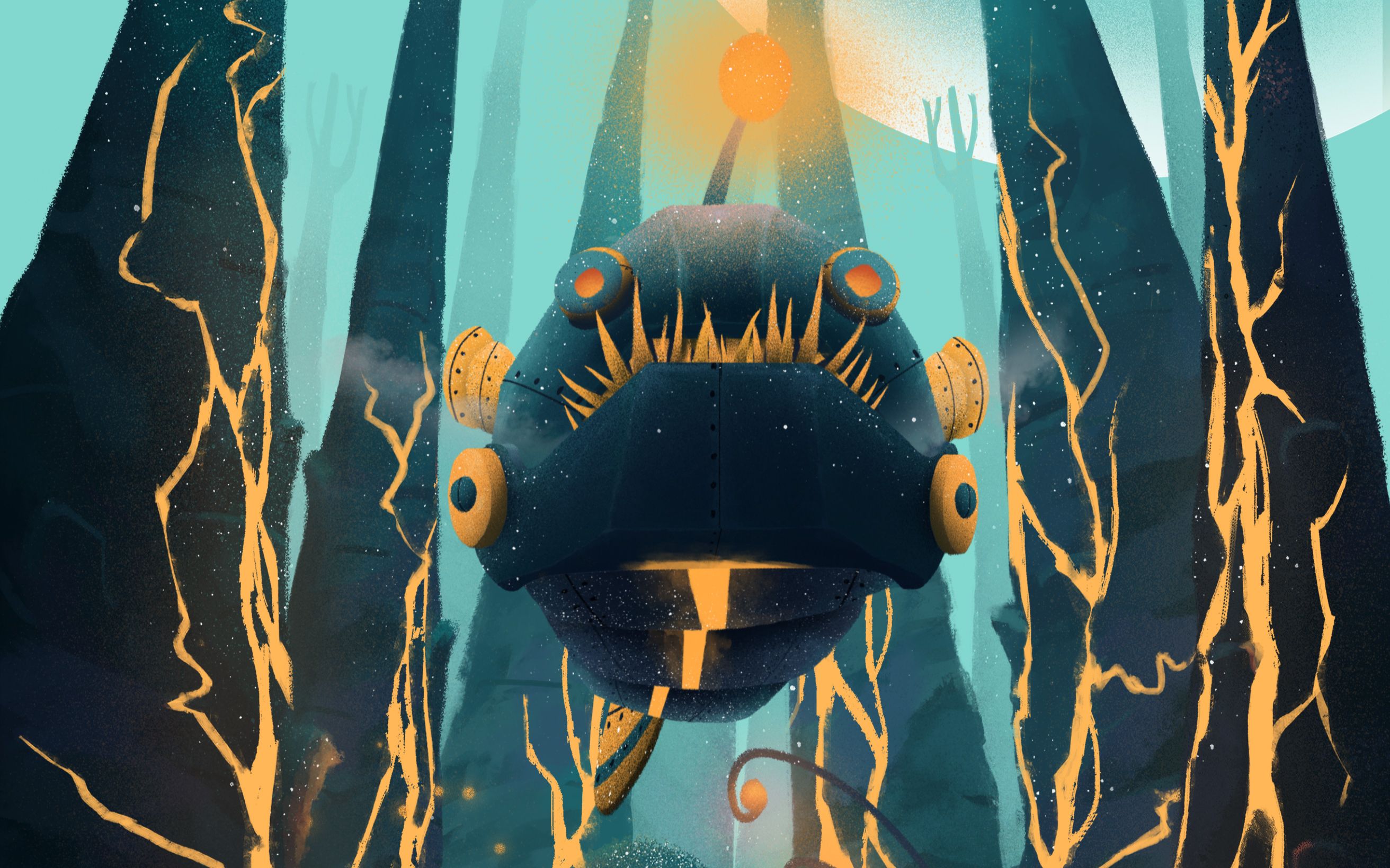 活动作品板绘插画和动画梦境中的怪物3灯笼鱼板绘和ae动画制作过程