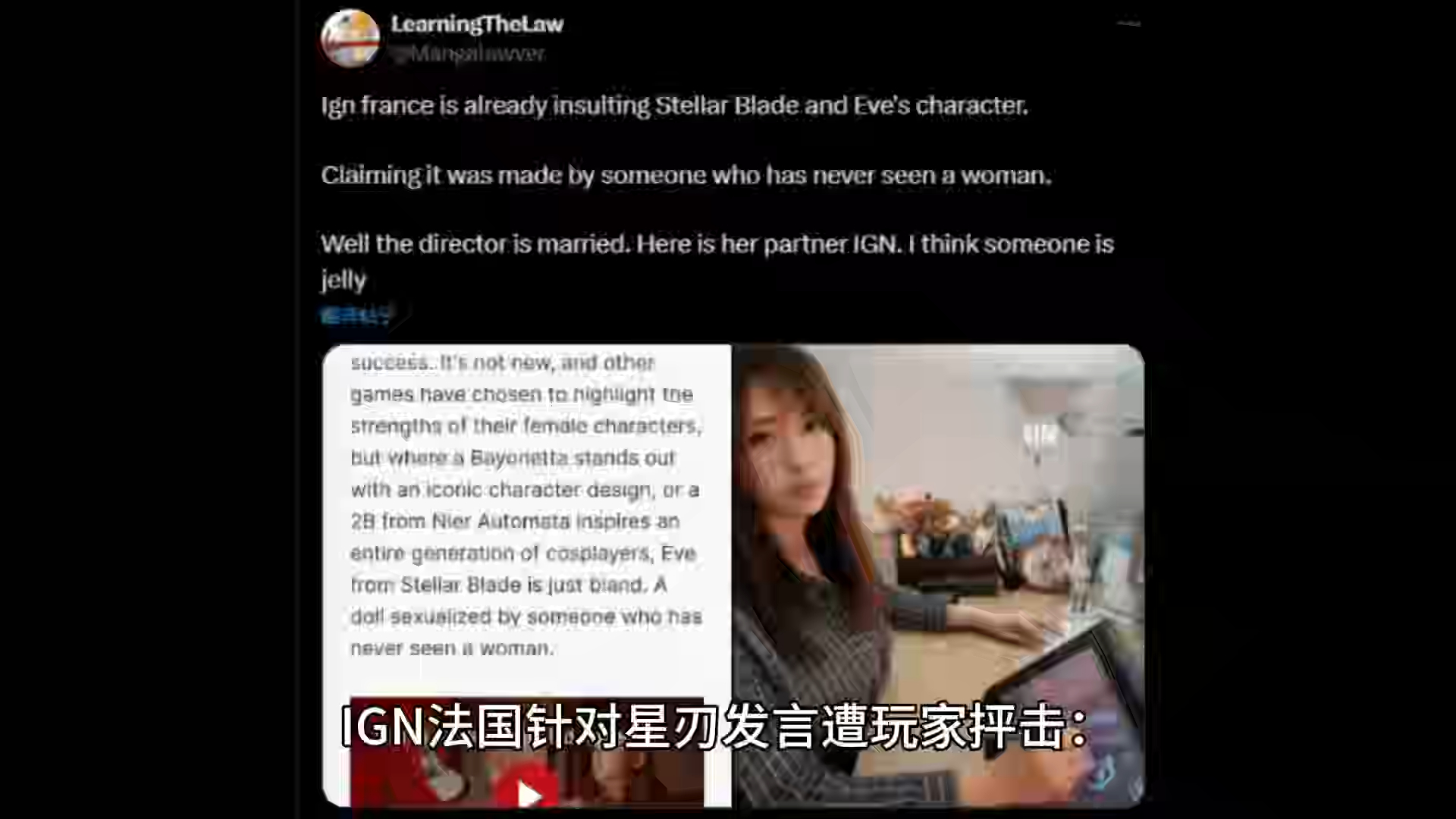 IGN法国针对星刃发言遭玩家抨击：来见见制作人老婆