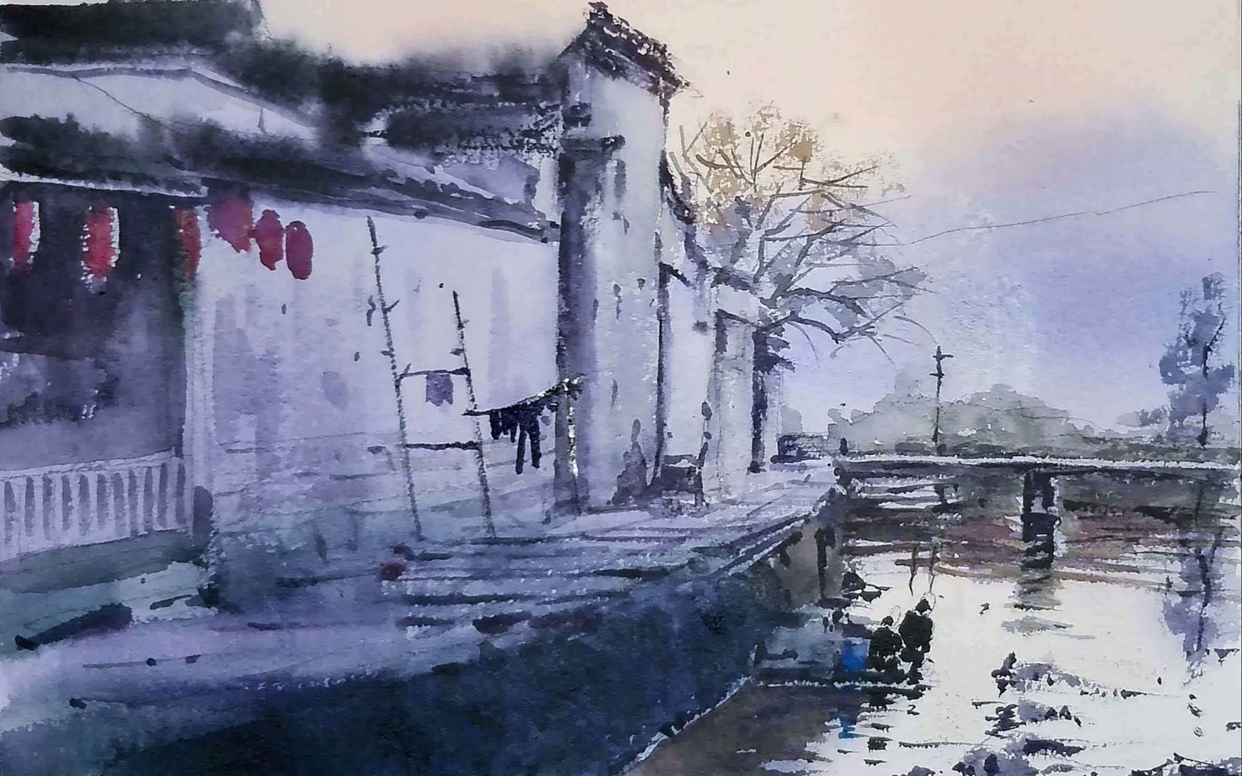 湿画法在水彩风景中的运用