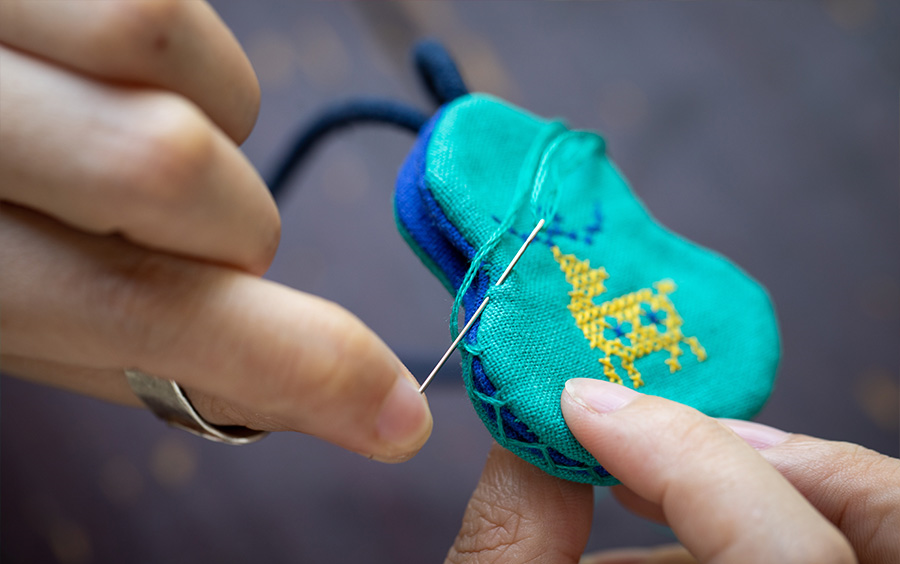 王的手创--基础绣法教学--(挑花)挑针绣,游针绣,人字绣