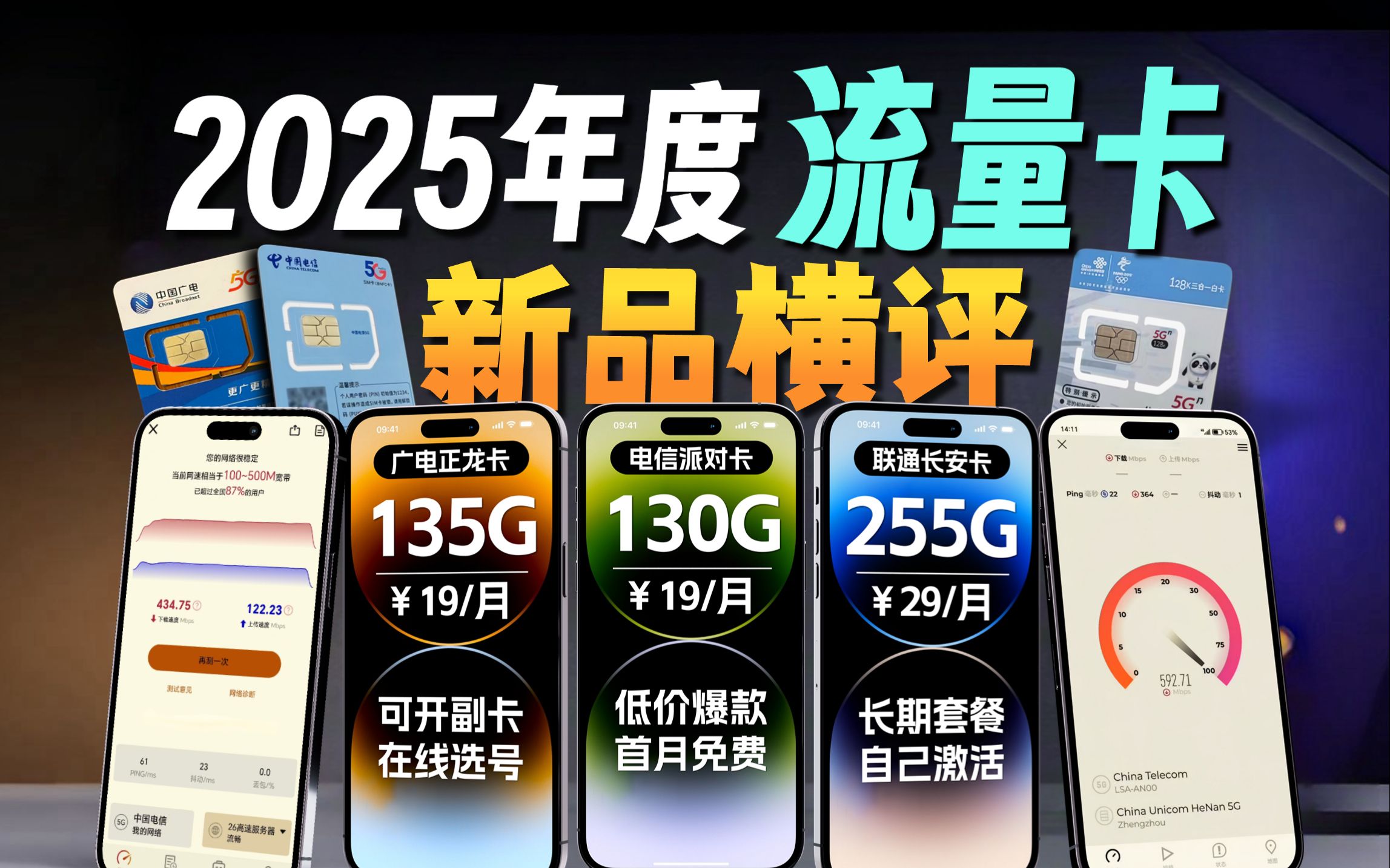 2025流量卡首测: 255G流量加满 VS 电信19元130G低价高开!谁更犇?电信流量卡推荐|联通流量卡测评|5G流量卡|广电手机卡哔哩哔哩bilibili