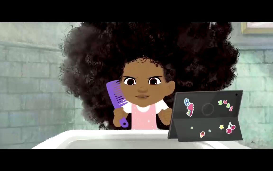 奥斯卡最佳动画《发之恋》,女孩发量惊人,每次扎头发像一场战争